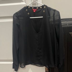 Guess sheer top with tank under xs